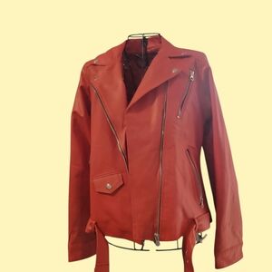 Red Women's Biker Jacket